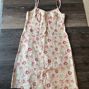 Gap Vintage Linen Floral Dress Size 8